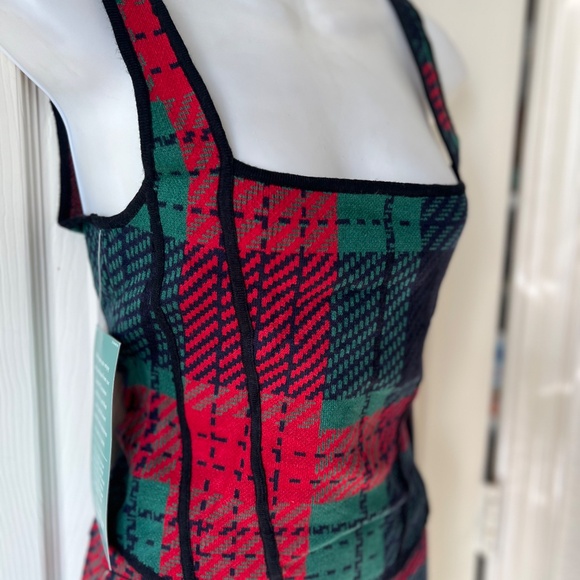 Johnny Wujek  Plaid Corset Sweater Top - Picture 3 of 8